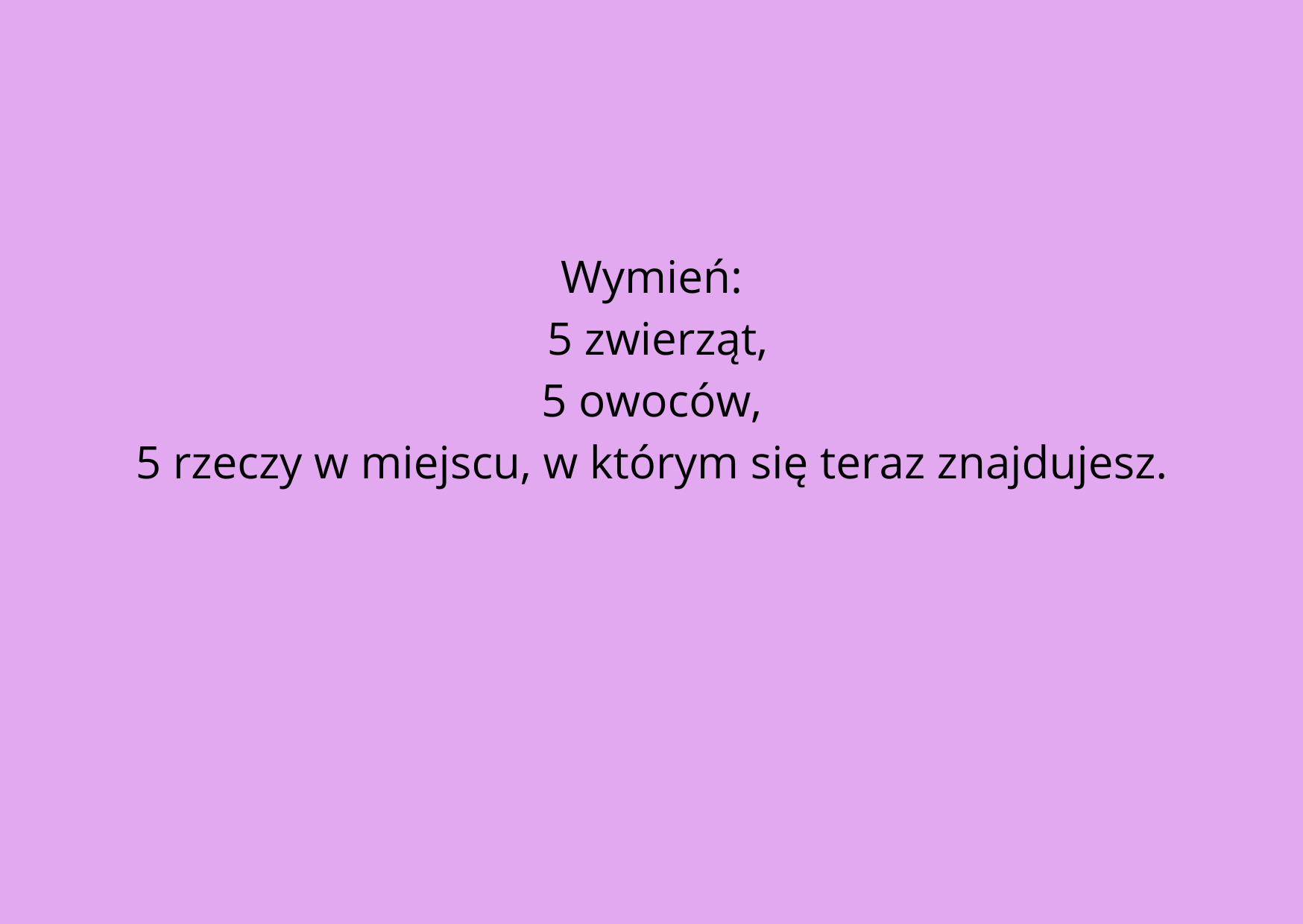 Wymień 5 elementów